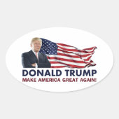 Donald Trump US Flag Ovale Sticker (Voorkant)