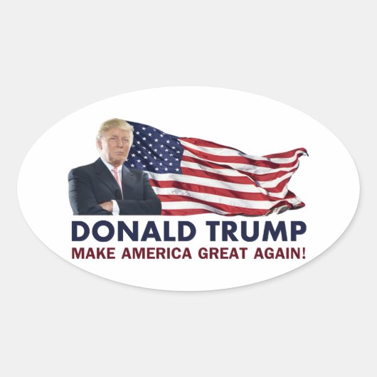 Donald Trump US Flag Ovale Sticker (Voorkant)