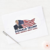 Donald Trump US Flag Ovale Sticker (Envelop)