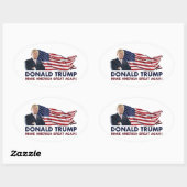Donald Trump US Flag Ovale Sticker (Vel)