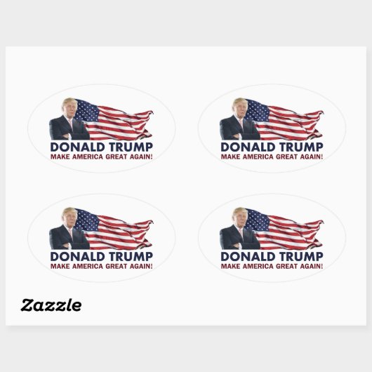 Donald Trump US Flag Ovale Sticker (Vel)