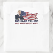 Donald Trump US Flag Ovale Sticker (Tas)