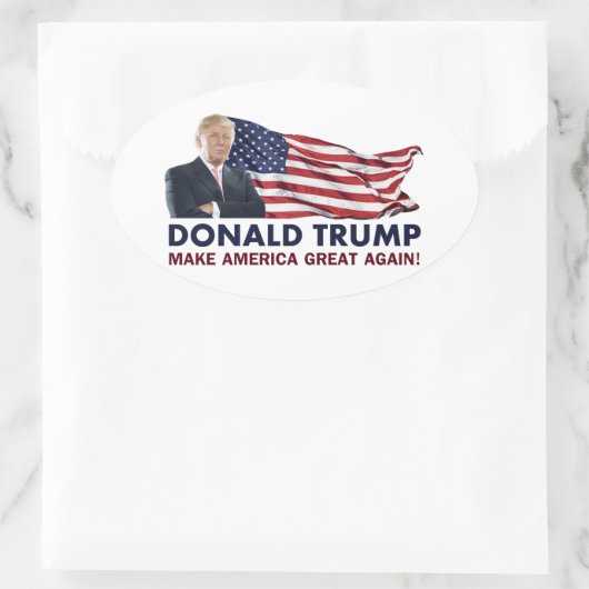Donald Trump US Flag Ovale Sticker (Tas)