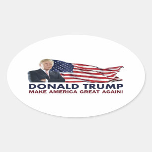 Donald Trump US Flag Ovale Sticker