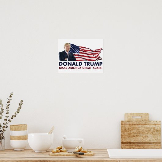 Donald Trump US Flag Poster (Keuken)