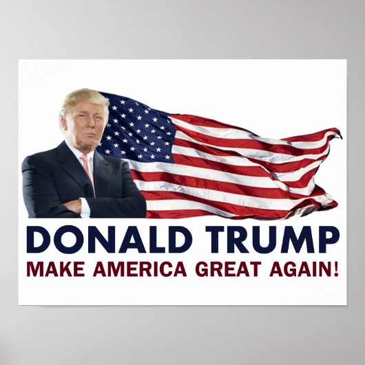 Donald Trump US Flag Poster (Voorkant)