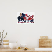 Donald Trump US Flag Poster (Keuken)