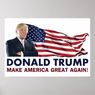 Donald Trump US Flag Poster