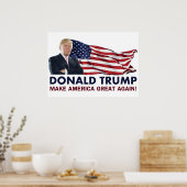 Donald Trump US Flag Poster (Keuken)
