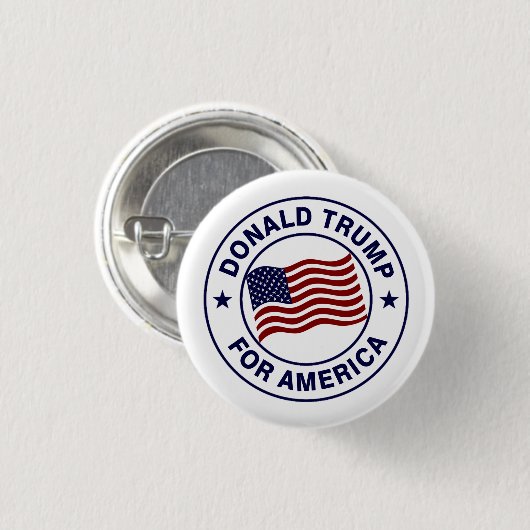 Donald Trump US Flag Ronde Button 3,2 Cm (Voorkant /achterkant)