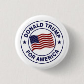 Donald Trump US Flag Ronde Button 3,2 Cm (Voorkant)
