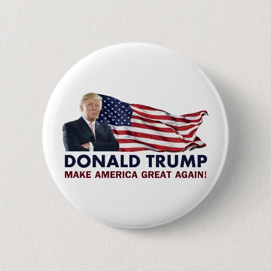 Donald Trump US Flag Ronde Button 5,7 Cm (Voorkant)