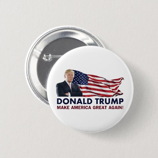Donald Trump US Flag Ronde Button 5,7 Cm (Voorkant /achterkant)