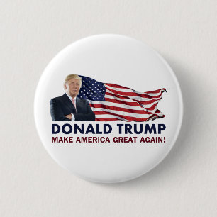 Donald Trump US Flag Ronde Button 5,7 Cm