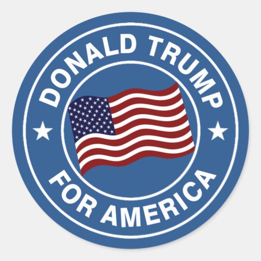 Donald Trump US Flag Ronde Sticker (Voorkant)