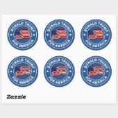 Donald Trump US Flag Ronde Sticker (Vel)