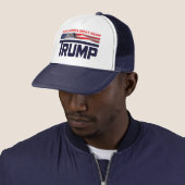 Donald Trump US Flag Trucker Pet (In situ)