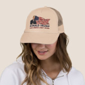 Donald Trump US Flag Trucker Pet (In situ)