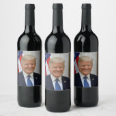 Donald Trump US President White House MAGA 2024  Wijn Etiket (Flessen)