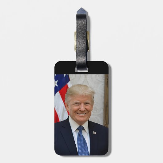 Donald Trump US President Witte Huis MAGA 2024 Bagagelabel (Achterkant verticaal)