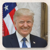 Donald Trump US President Witte Huis MAGA 2024 Bier Onderzetter (Voorkant)