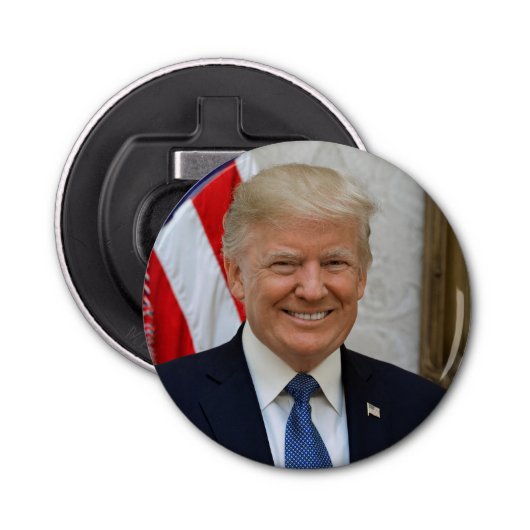 Donald Trump US President Witte Huis MAGA 2024 Button Flesopener (Voorkant)