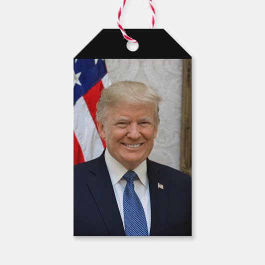 Donald Trump US President Witte Huis MAGA 2024 Cadeaulabel (Voorkant)