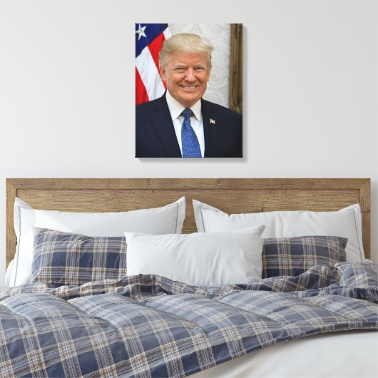 Donald Trump US President Witte Huis MAGA 2024 Canvas Afdruk (Insitu (Slaapkamer))