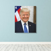 Donald Trump US President Witte Huis MAGA 2024 Canvas Afdruk (Insitu (Houten vloer))