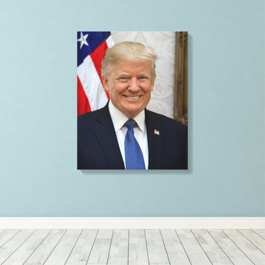 Donald Trump US President Witte Huis MAGA 2024 Canvas Afdruk (Insitu (Houten vloer))