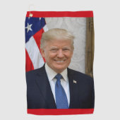 Donald Trump US President Witte Huis MAGA 2024 Golfhanddoek (Voorkant)