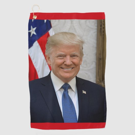 Donald Trump US President Witte Huis MAGA 2024 Golfhanddoek (Voorkant)