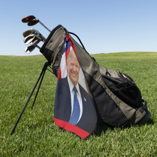 Donald Trump US President Witte Huis MAGA 2024 Golfhanddoek (Groen)