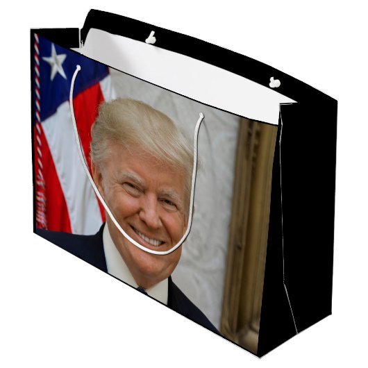 Donald Trump US President Witte Huis MAGA 2024 Groot Cadeauzakje (Achterkant Gekanteld)