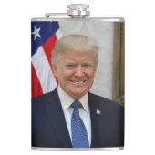 Donald Trump US President Witte Huis MAGA 2024 Heupfles (Voorkant)