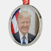 Donald Trump US President Witte Huis MAGA 2024 Metalen Ornament (Links)