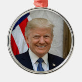 Donald Trump US President Witte Huis MAGA 2024 Metalen Ornament (Voorkant)