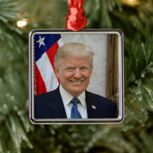 Donald Trump US President Witte Huis MAGA 2024 Metalen Ornament