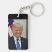 Donald Trump US President Witte Huis MAGA 2024 Sleutelhanger (achterkant)