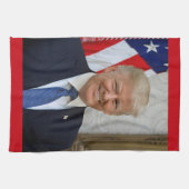Donald Trump US President Witte Huis MAGA 2024 Theedoek (Horizontaal)