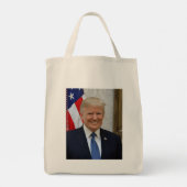 Donald Trump US President Witte Huis MAGA 2024 Tote Bag (Achterkant)