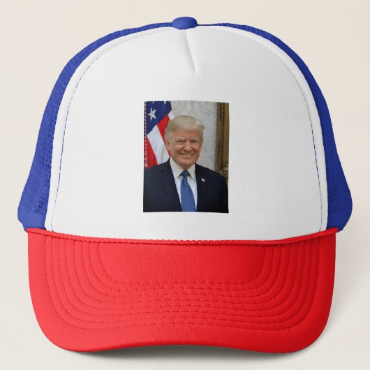 Donald Trump US President Witte Huis MAGA 2024 Trucker Pet (Voorkant)