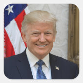 Donald Trump US President Witte Huis MAGA 2024 Vierkante Sticker (Voorkant)