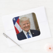 Donald Trump US President Witte Huis MAGA 2024 Vierkante Sticker (Envelop)