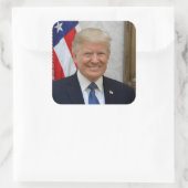 Donald Trump US President Witte Huis MAGA 2024 Vierkante Sticker (Tas)