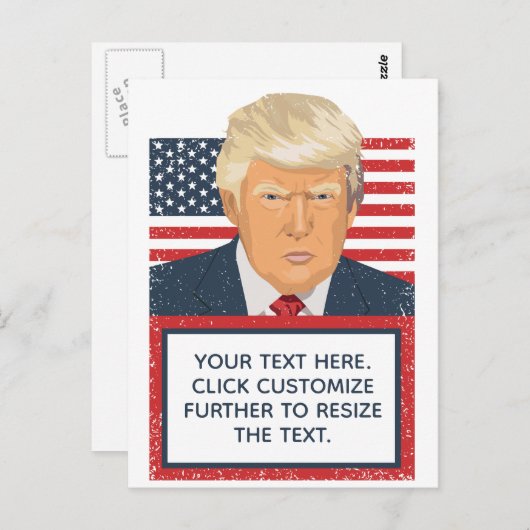Donald Trump Uw eigen tekst Briefkaart (Voorkant / Achterkant)