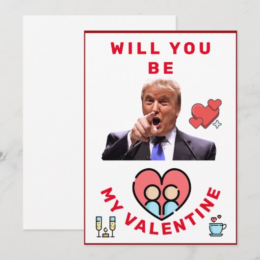 donald trump Valentijnsdag FUNNY Holiday Card Feestdagenkaart (Voorkant / Achterkant)