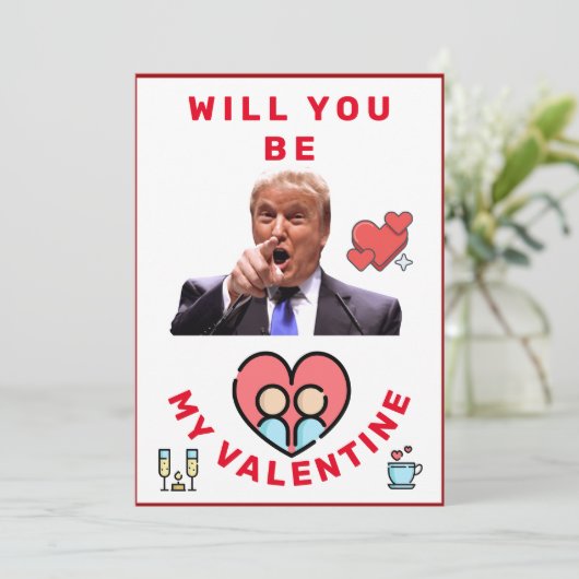 donald trump Valentijnsdag FUNNY Holiday Card Feestdagenkaart (Staand voorkant)