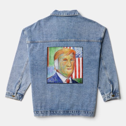 Donald Trump Van Gogh Denim Jacket (Achterkant)