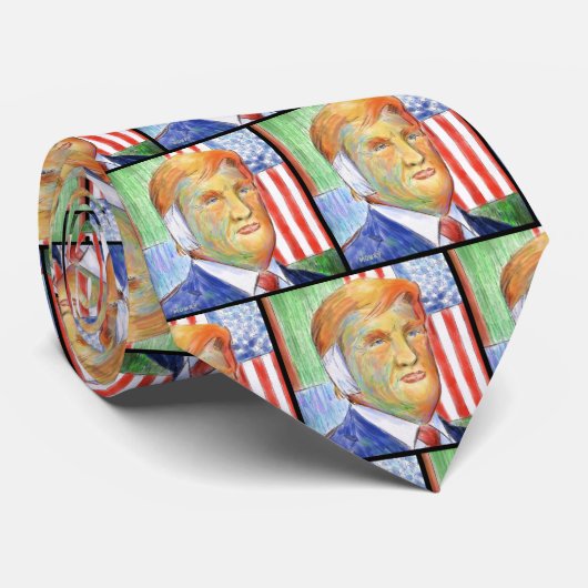 Donald Trump Van Gogh Stropdas (Opgerold)